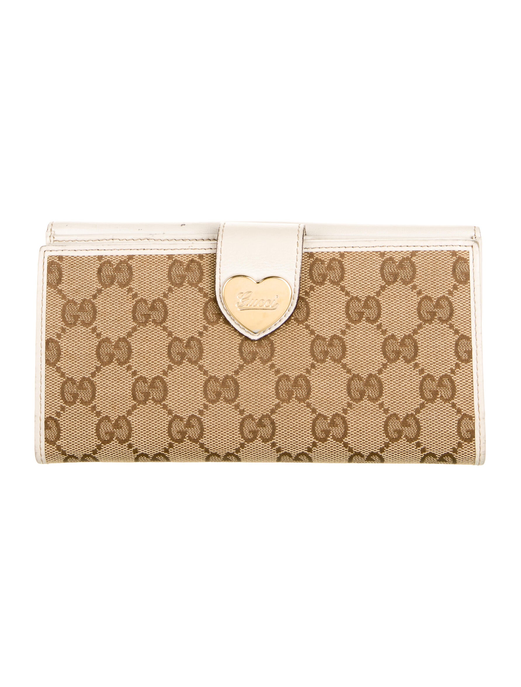 Gucci Heart GG Canvas French Purse