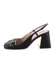Gucci 1955 Horsebit Accent Leather Slingback Pumps