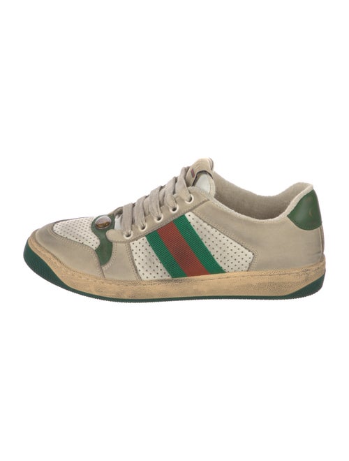 Gucci Web Accent Leather Sneakers
