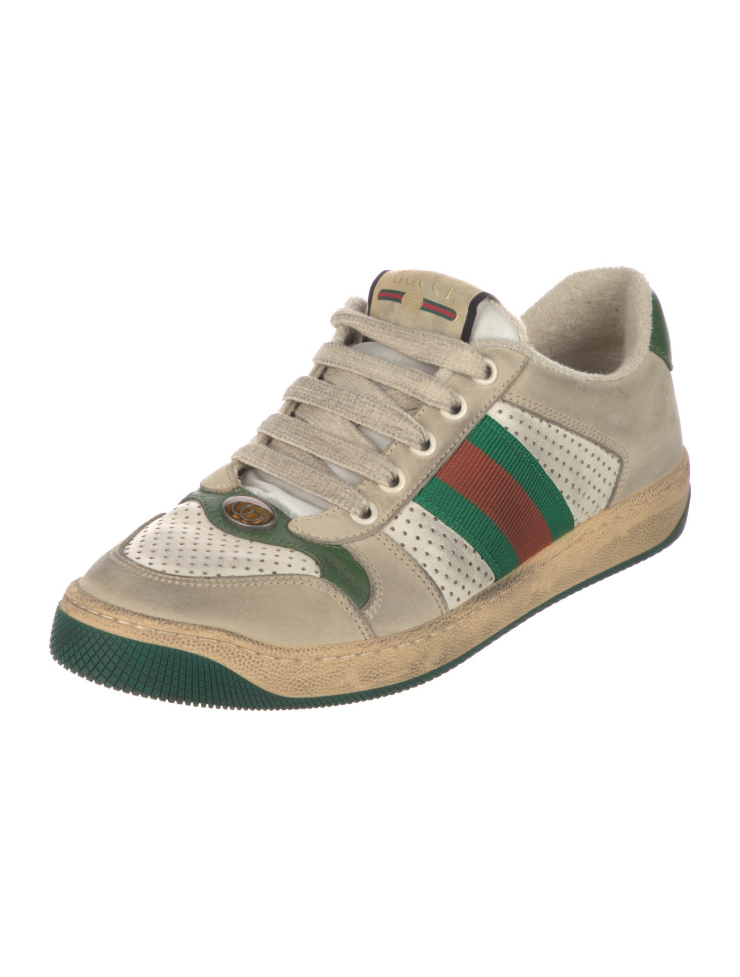 Gucci Web Accent Leather Sneakers