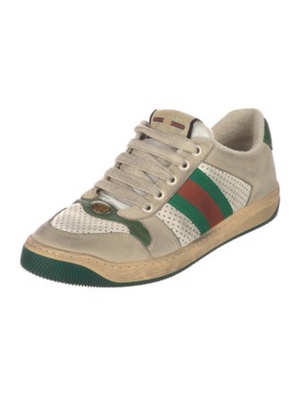 Gucci Web Accent Leather Sneakers