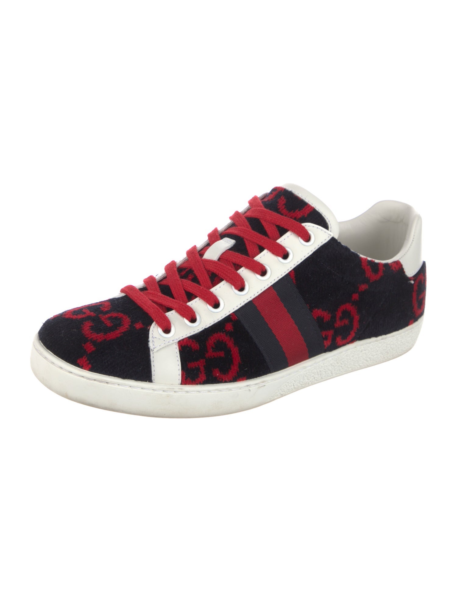 Gucci Sylvie Web Accent Wool Sneakers
