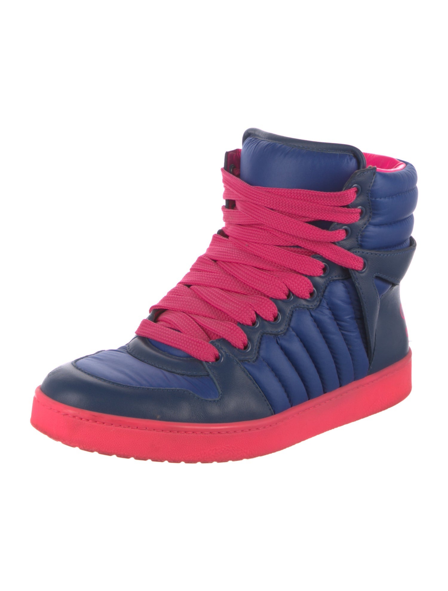 Gucci Leather Colorblock Pattern Sneakers