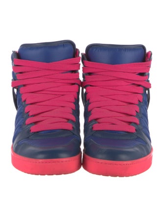 Gucci Leather Colorblock Pattern Sneakers