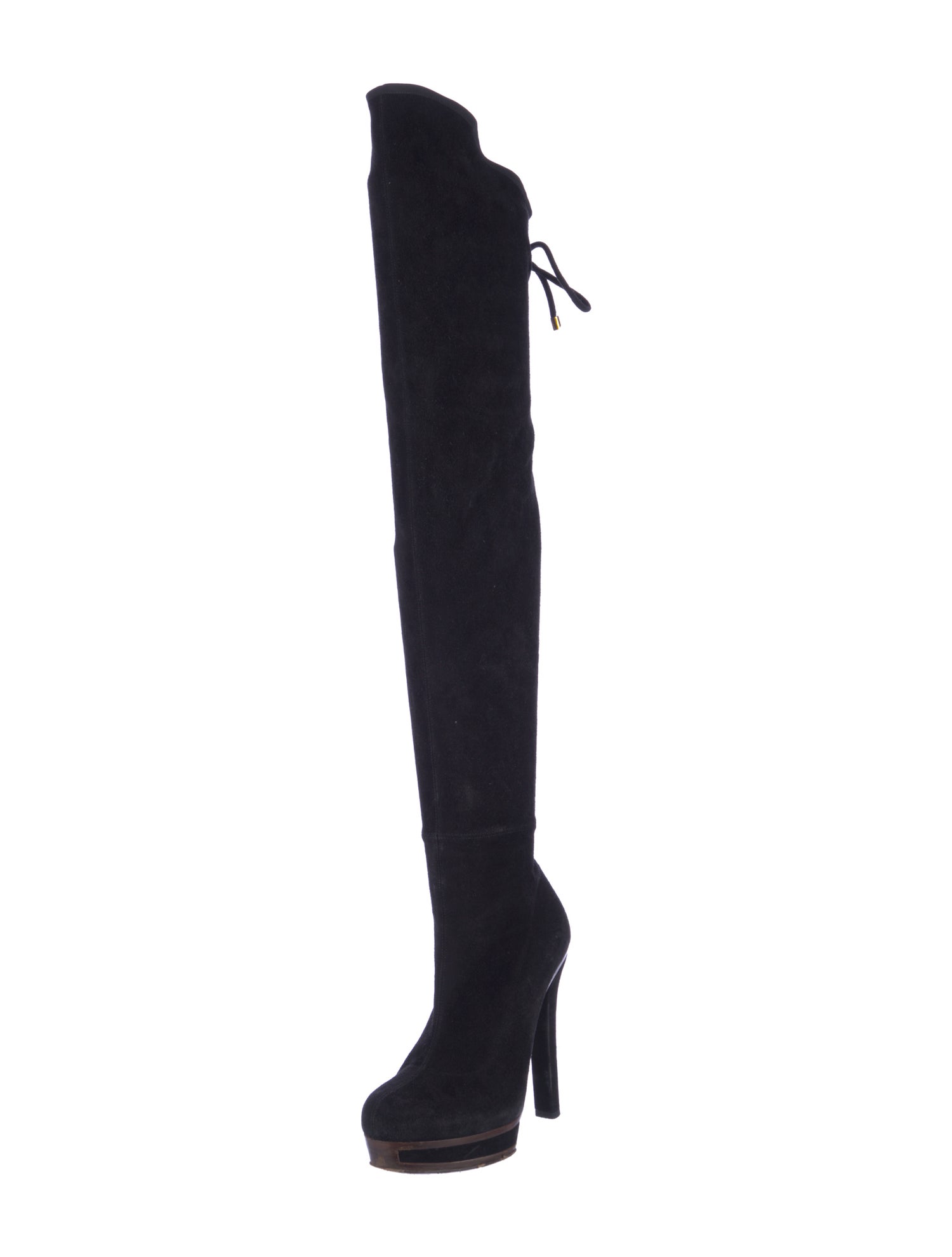 Gucci Web Accent Suede Lace-Up Boots