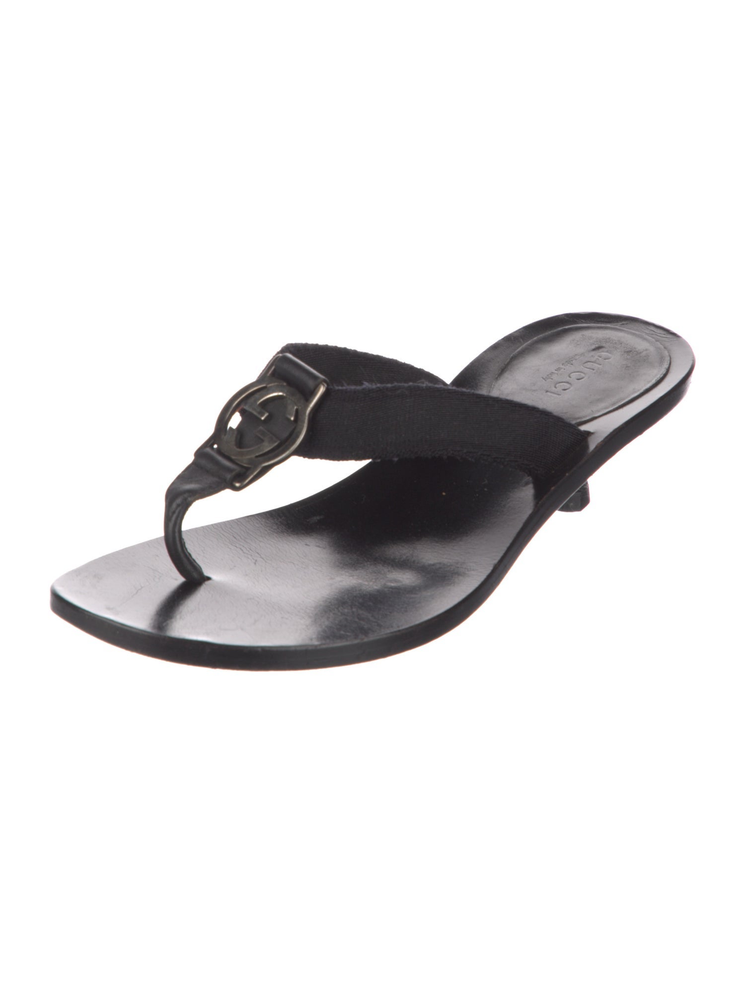 Gucci Interlocking G Logo Leather Slides