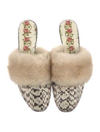 Gucci Snakeskin Animal Print Mules
