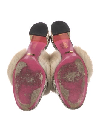 Gucci Snakeskin Animal Print Mules