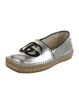 Gucci Double G Logo Leather Espadrilles