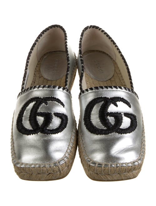 Gucci Double G Logo Leather Espadrilles
