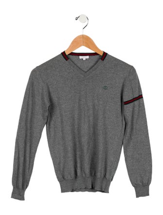 Gucci Boys' Embroidered V-Neck Sweater