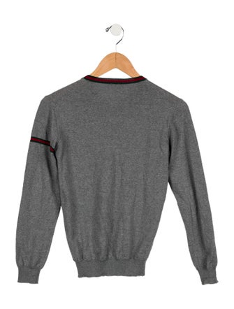 Gucci Boys' Embroidered V-Neck Sweater