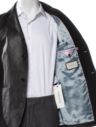 Gucci Bee Accent Lamb Leather Peacoat