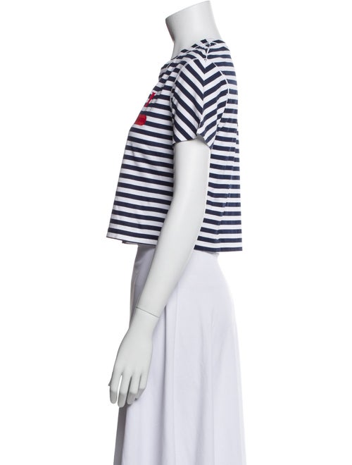 Gucci Striped Crew Neck Crop Top