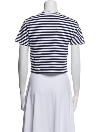 Gucci Striped Crew Neck Crop Top