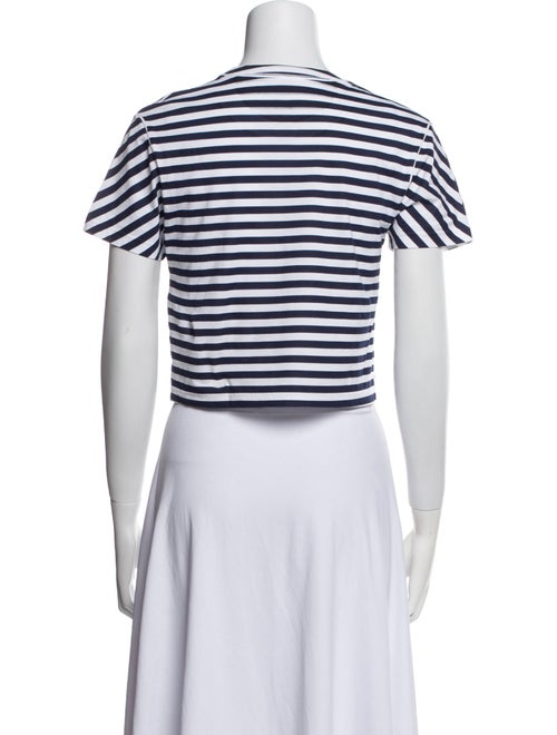 Gucci Striped Crew Neck Crop Top