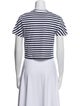 Gucci Striped Crew Neck Crop Top