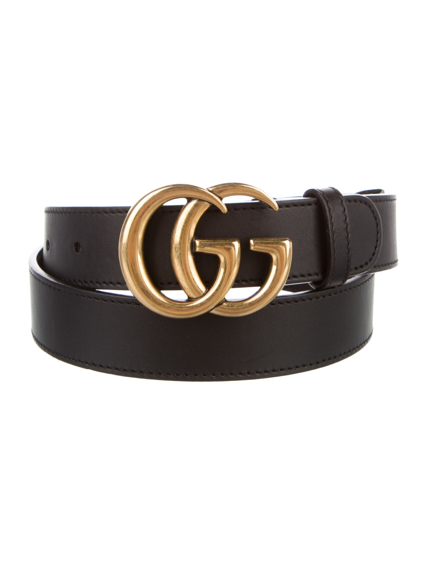 Gucci Double G Logo Leather Belt