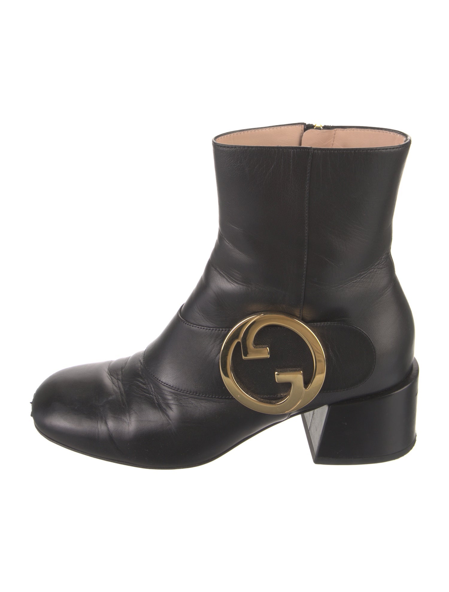 Gucci Interlocking G Logo Leather Boots