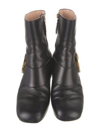 Gucci Interlocking G Logo Leather Boots