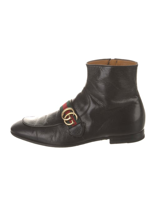 Gucci Web Accent Leather Boots