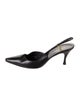 Gucci Web Accent Leather Slingback Pumps