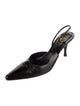 Gucci Web Accent Leather Slingback Pumps