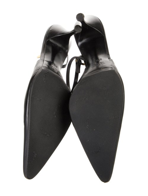Gucci Web Accent Leather Slingback Pumps