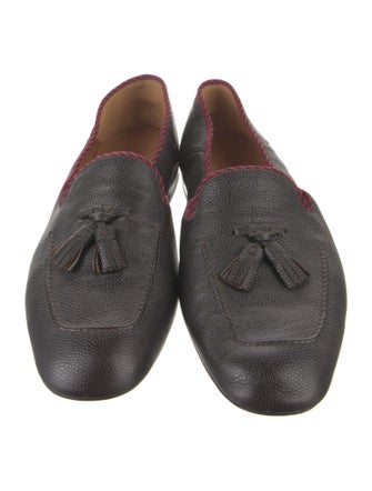 Gucci Leather Tassel Accents Loafers