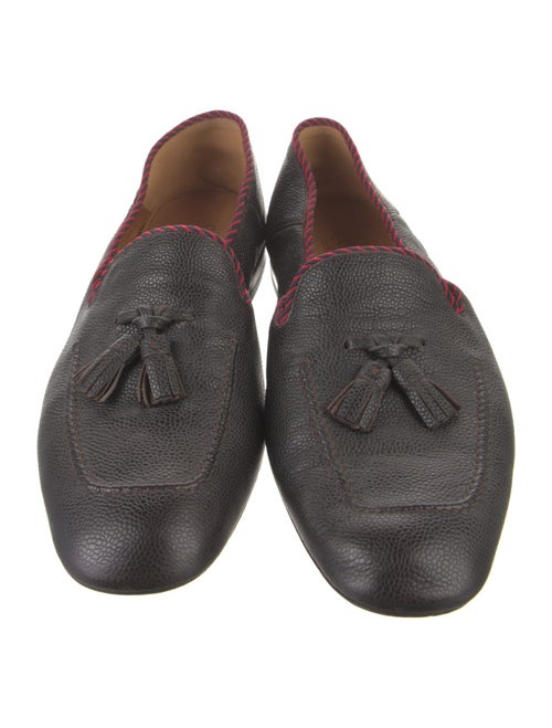 Gucci Leather Tassel Accents Loafers