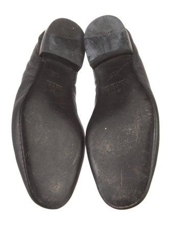 Gucci Leather Tassel Accents Loafers