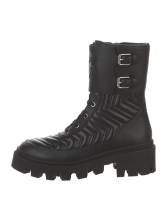 Gucci Leather Combat Boots