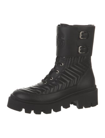 Gucci Leather Combat Boots