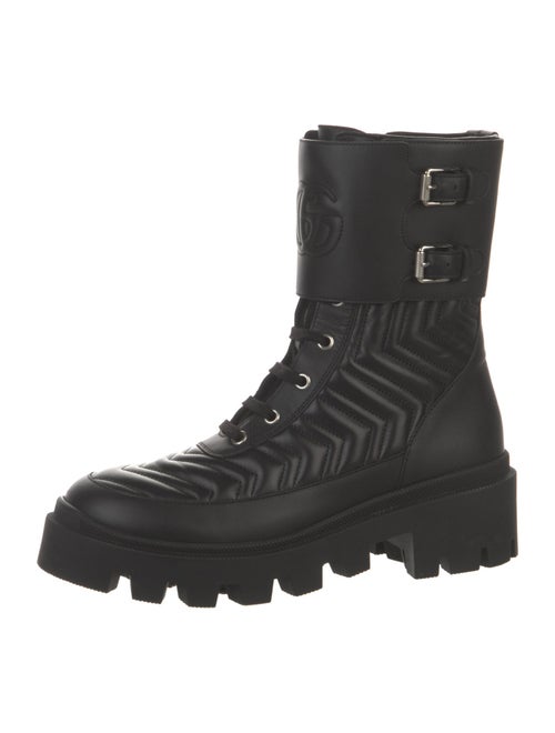 Gucci Leather Combat Boots
