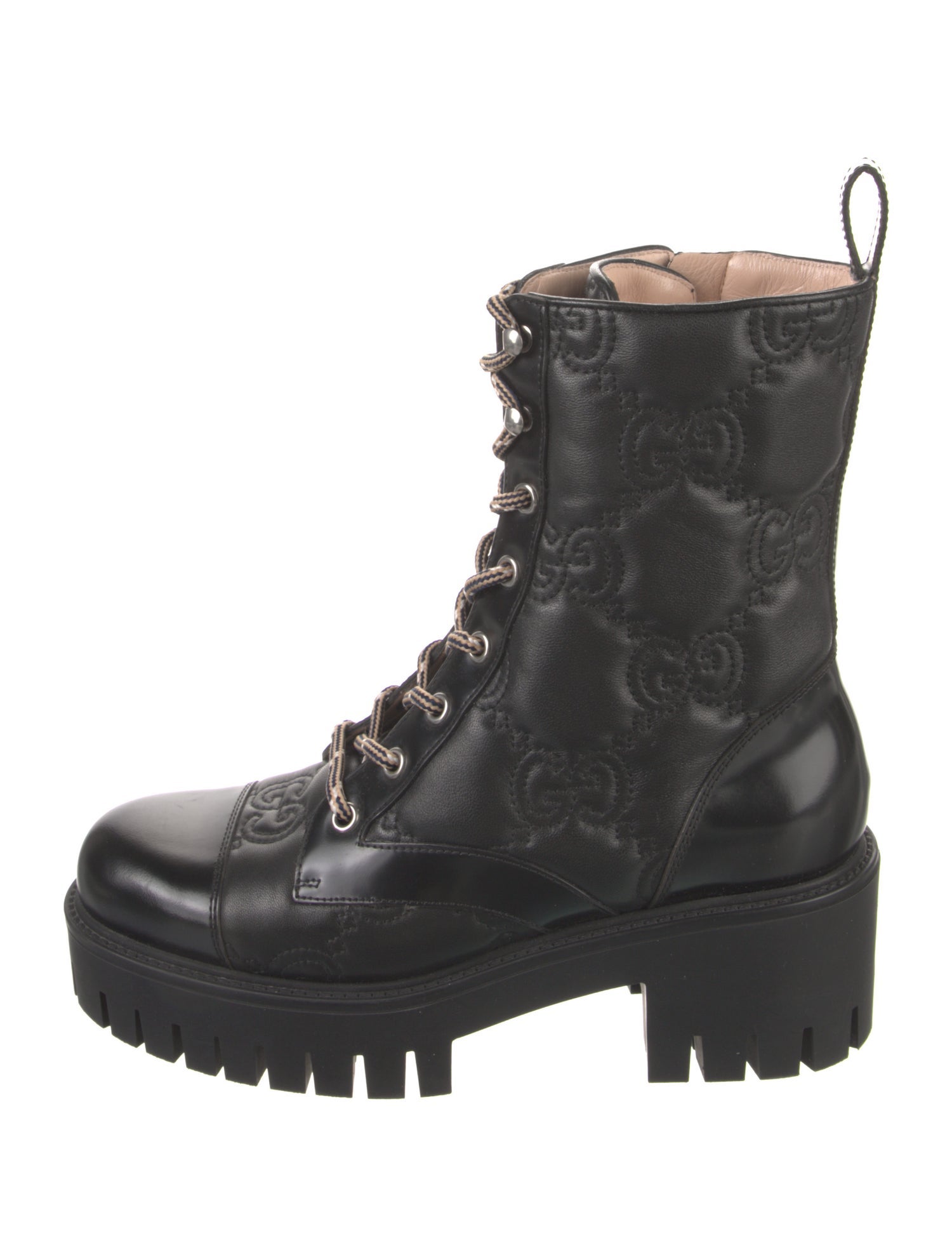 Gucci Leather Combat Boots