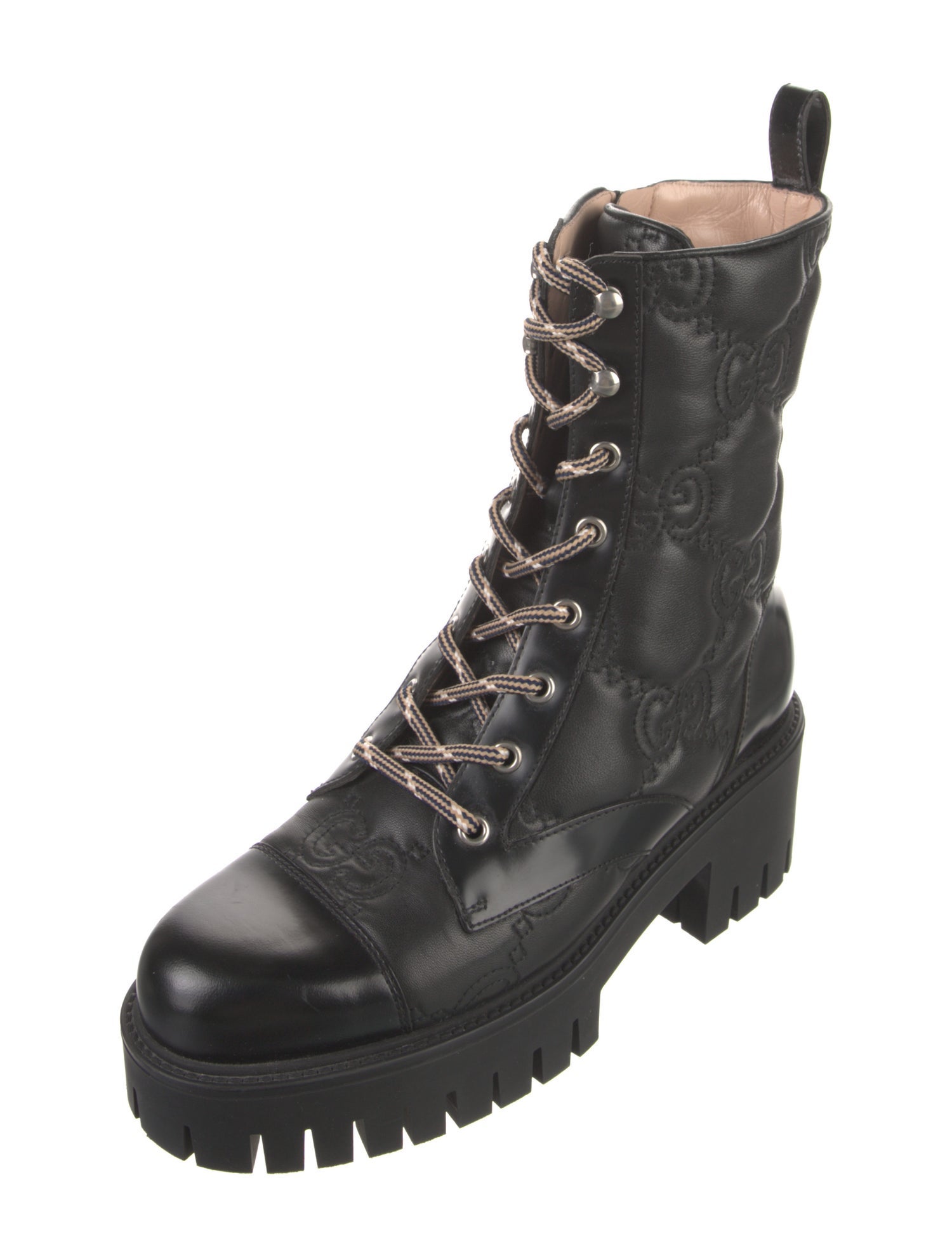 Gucci Leather Combat Boots