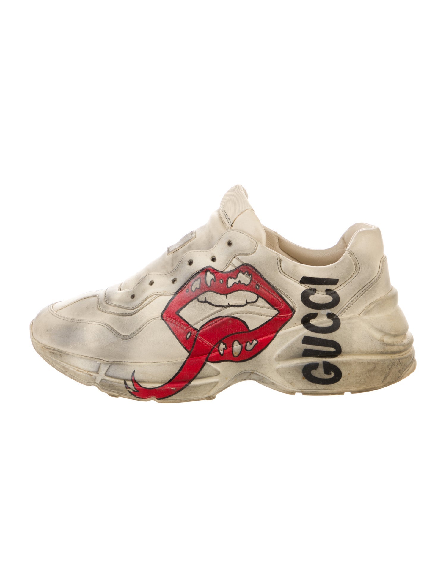 Gucci Leather Printed Chunky Sneakers