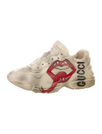 Gucci Leather Printed Chunky Sneakers