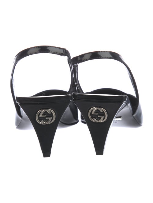 Gucci Interlocking G Logo Patent Leather Slingback Pumps