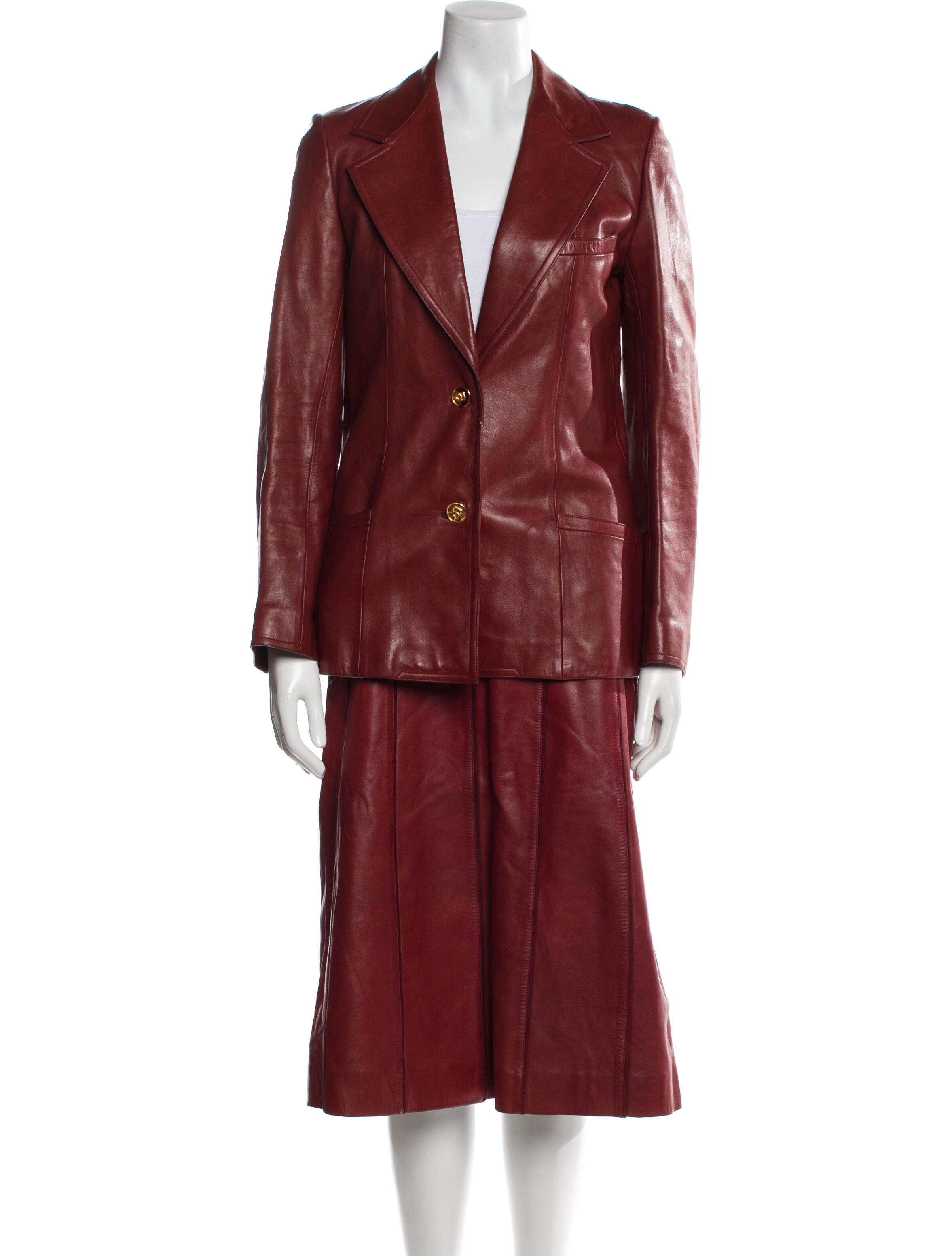 Gucci Leather Skirt Set