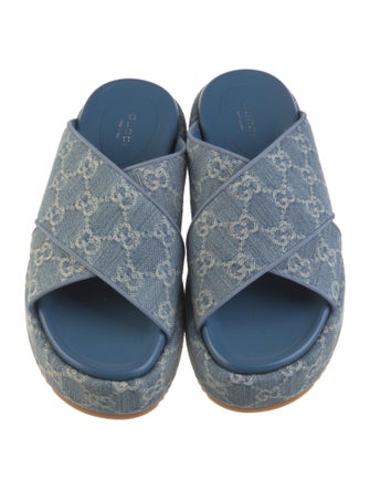 Gucci GG Denim Denim Slides