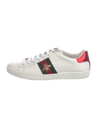 Gucci Web Accent Leather Sneakers
