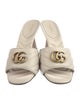 Gucci Double G Logo Leather Slides
