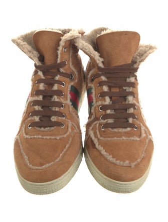 Gucci Web Accent Suede Sneakers