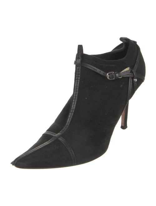 Gucci Suede Leather Trim Embellishment Mules