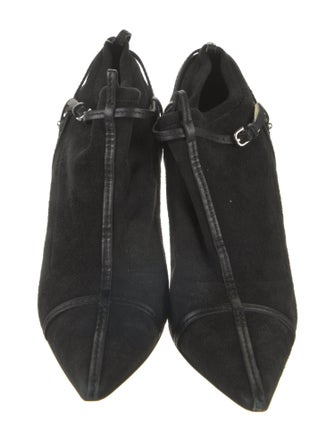 Gucci Suede Leather Trim Embellishment Mules