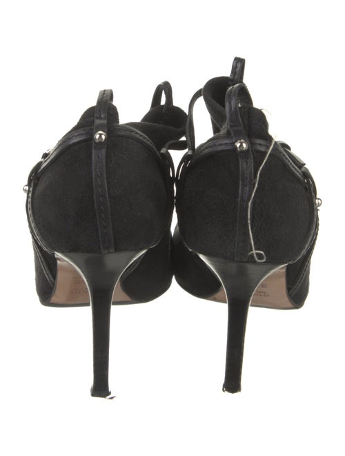 Gucci Suede Leather Trim Embellishment Mules