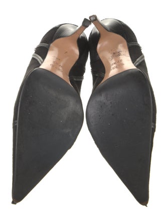 Gucci Suede Leather Trim Embellishment Mules