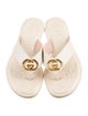 Gucci Double G Logo Leather Flip Flops