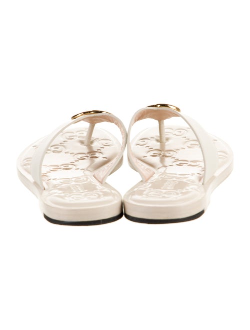 Gucci Double G Logo Leather Flip Flops